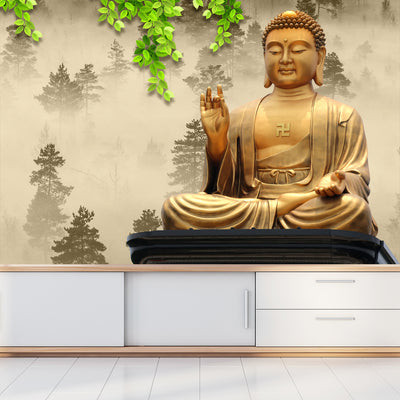Buddha Museum Digitally Printed Wallpaper