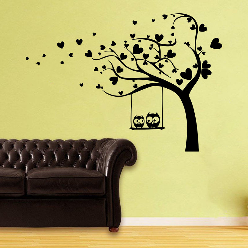 Cute Owls on Tree Premium Quality Wall Sticker