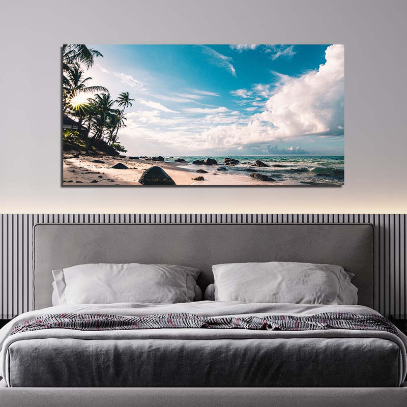 Beach View Print On Canvas Wall Painting