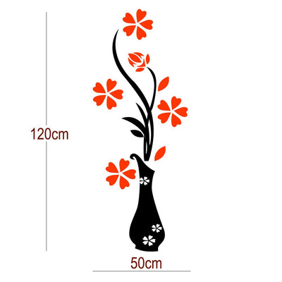 Multicolour Flower Pot Wall Sticker And Wall Decal