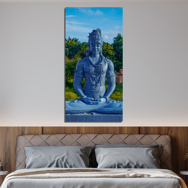 Lord Shiva Statue Print On Canvas Wall Painting