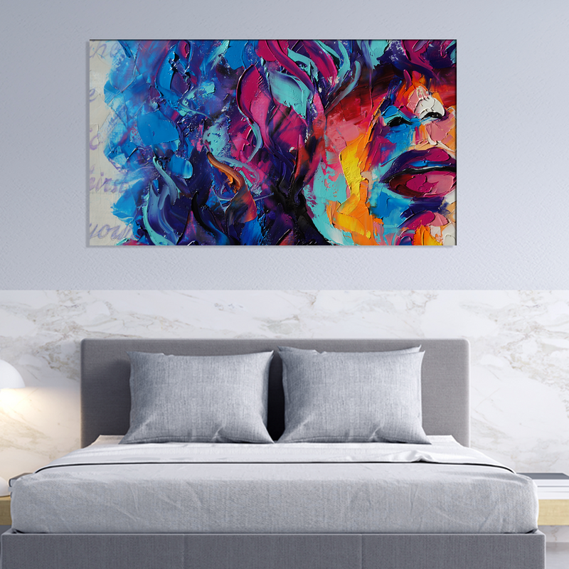 Multicolor Face Art Canvas Wall Painting