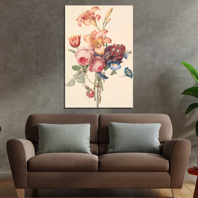 Flowers Print On Canvas Wall Painting
