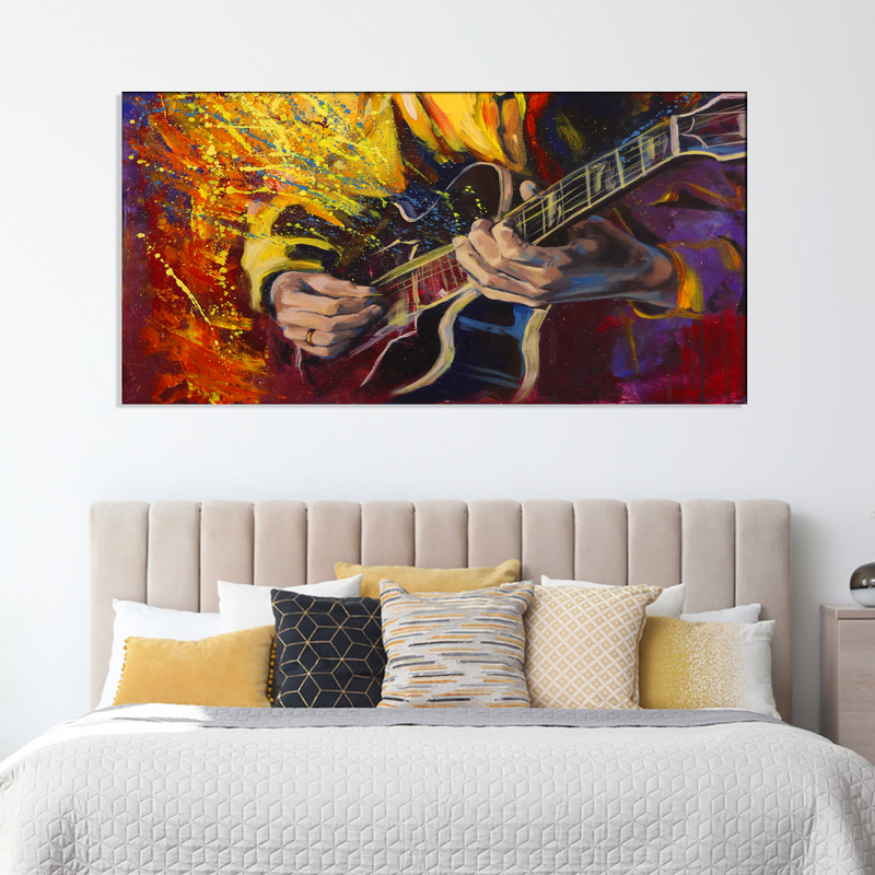 Man Playing Guitar Abstract Canvas Wall Painting