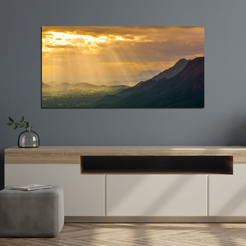 A Beautiful Sunset View Canvas Wall Painting