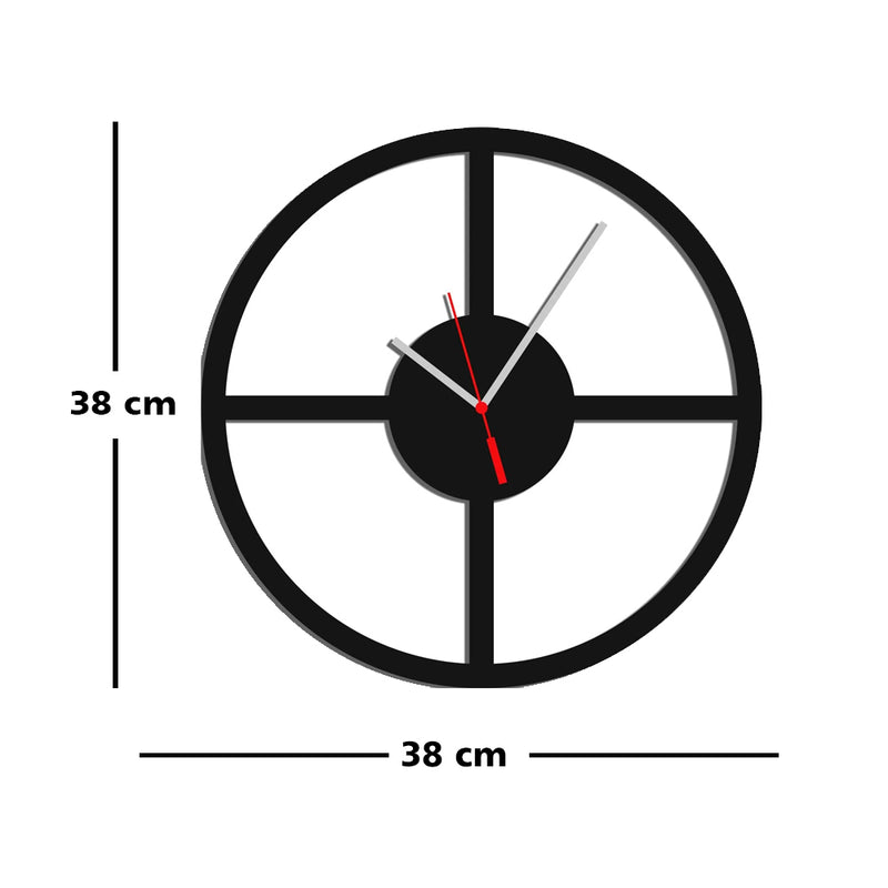 Round Wood Analog Wall Clock