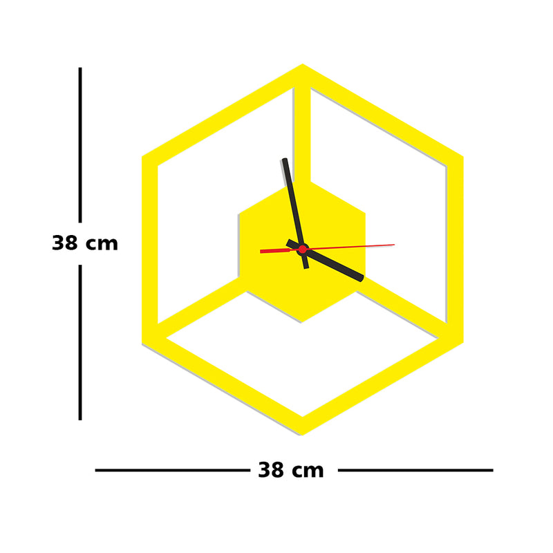 Hexagonal Wood Design Analog Wall Clock