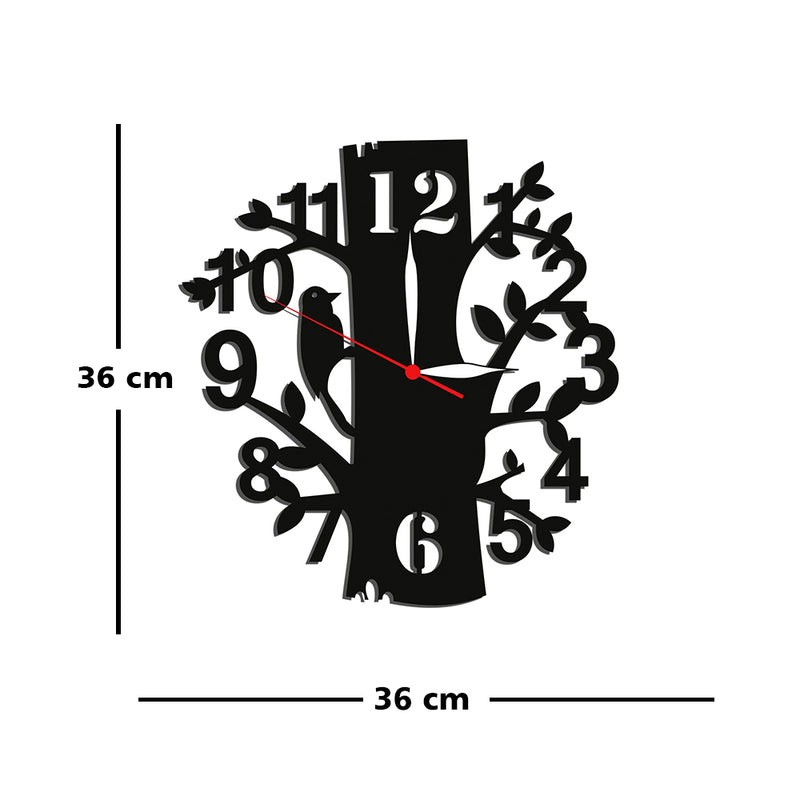Tree Shape Wood Analog Wall Clock