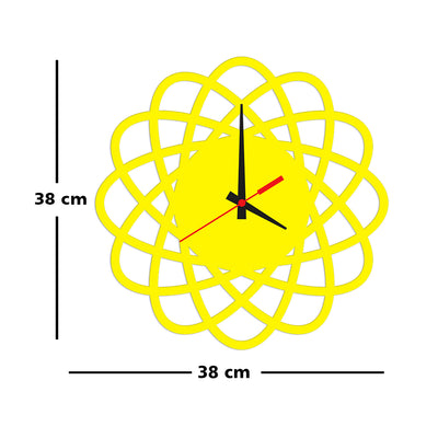 Yellow Color Wooden Wall Clock