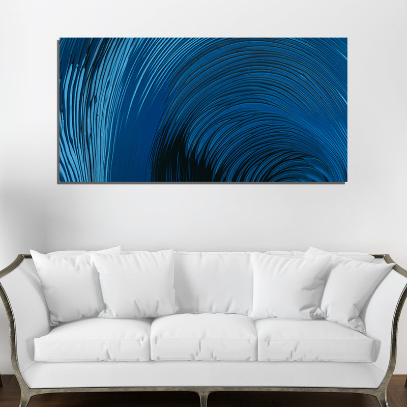 3D Blue Abstract Canvas Wall Painting