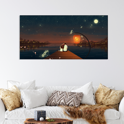 Couple Love Scenery Canvas Wall Painting