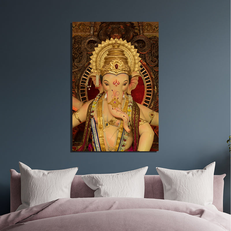 Ganesha Print On Canvas Wall Painting