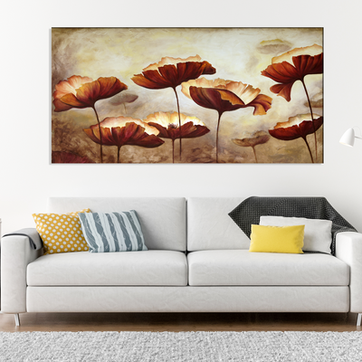 Brown Flower Canvas Wall Painting