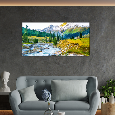 Mountain Tree & Water Scenery Canvas Wall Painting