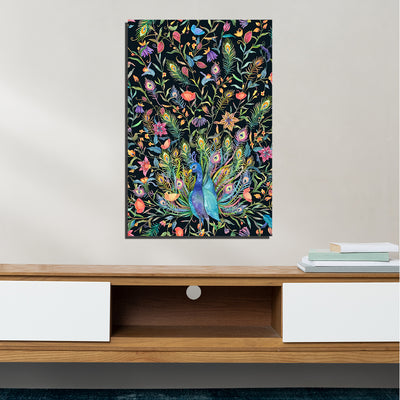 Abstract Peacock Print On Canvas Wall Painting