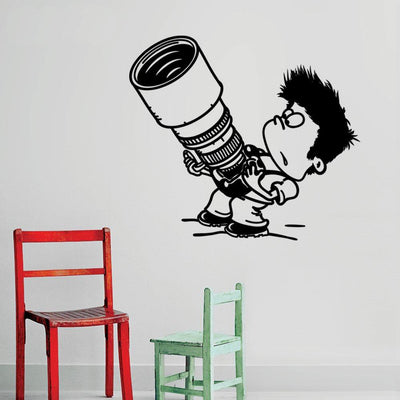 Kid with Camera Wall Decal Wall Sticker