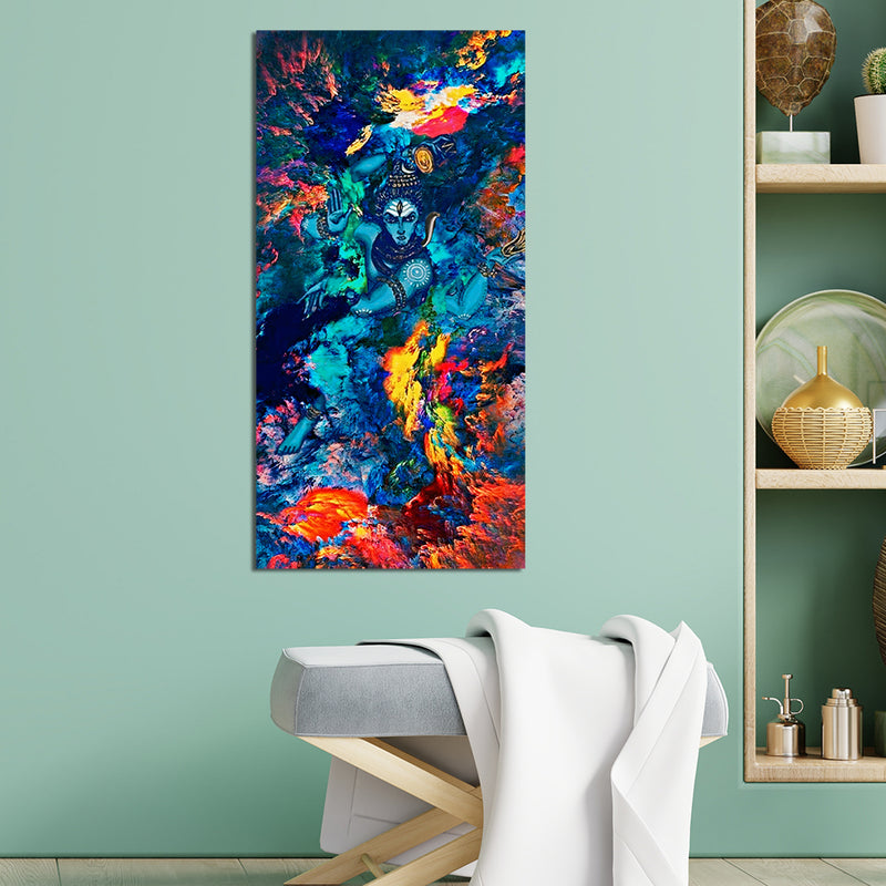 Abstract Shiva Print On Canvas Wall Painting