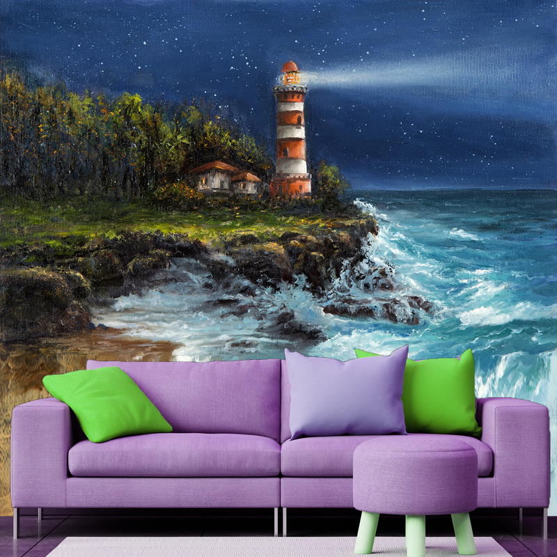 Lighthouse Digitally Printed Wallpaper