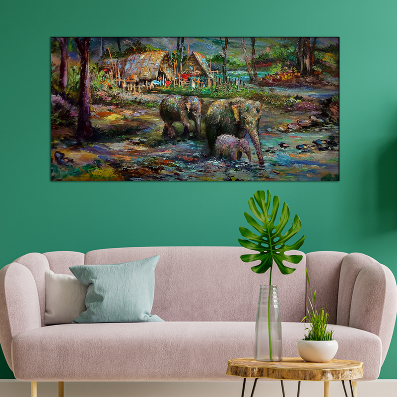 Elephant Painting Canvas Wall Painting