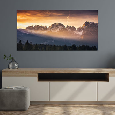 Lights On Hill Print On Canvas Wall Painting