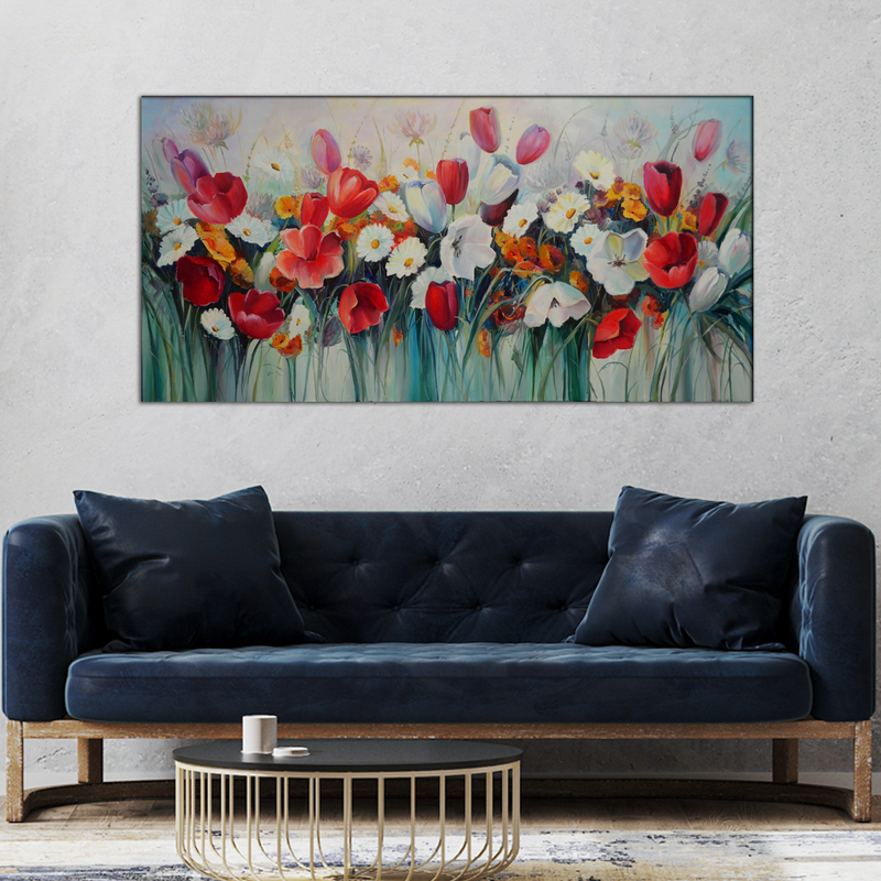 Different Flowers Canvas Wall Painting