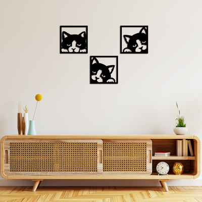 Cat design wall art Wooden Wall Hanging, Wooden Wall Decoration