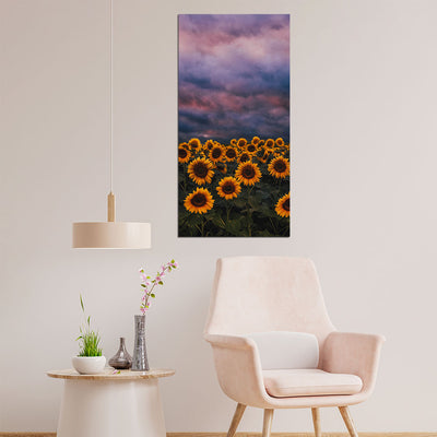 Beautiful Yellow Sunflower Print On Canvas Wall Painting