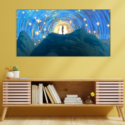 Girl On Mountain Canvas Wall Painting