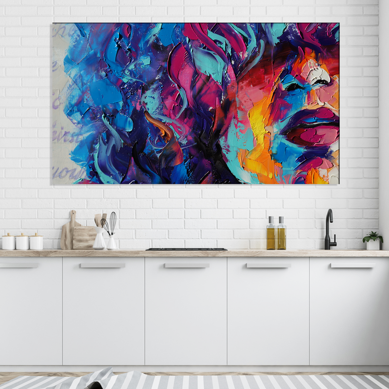 Multicolor Face Art Canvas Wall Painting