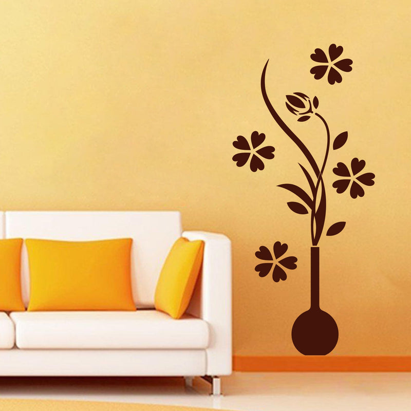 Beautiful Flower Pot Premium Quality Wall Sticker