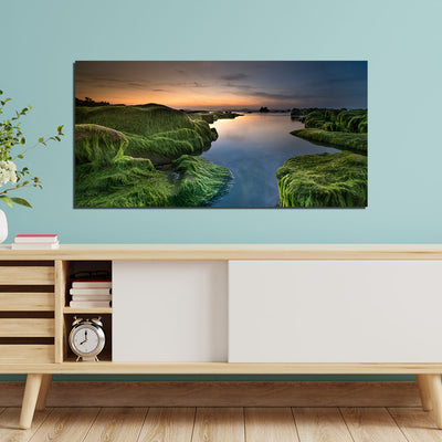 Mountain and Lake Print On Canvas Wall Painting