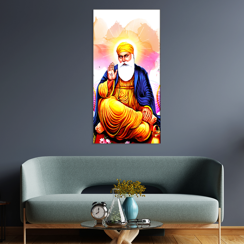 Abstract of Guru Nanak Dev Canvas Wall Painting