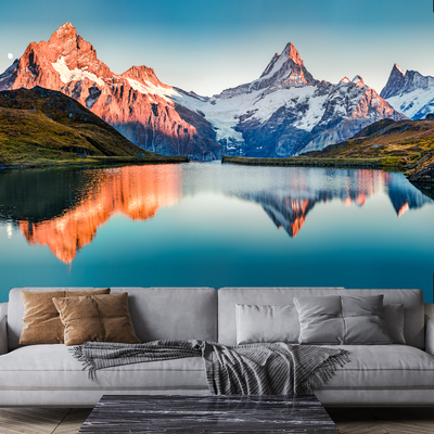 Mountain And Water Scenery Digitally Printed Wallpaper