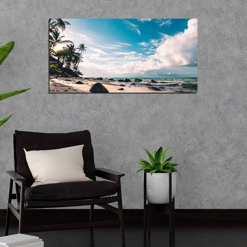 Beach View Print On Canvas Wall Painting
