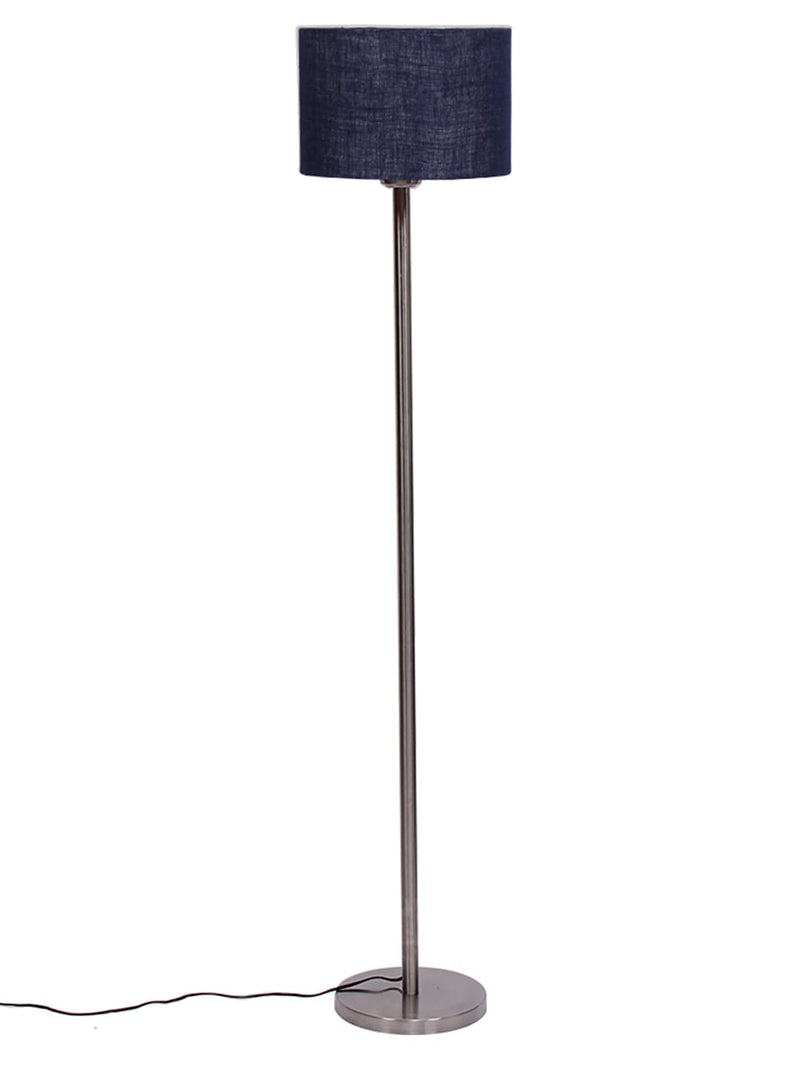 Blue Jute Drum Designer Steel Floor Lamp for Home Decor (D50)