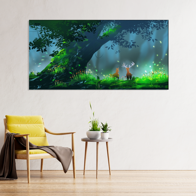 Deer Illustrations Canvas Wall Painting