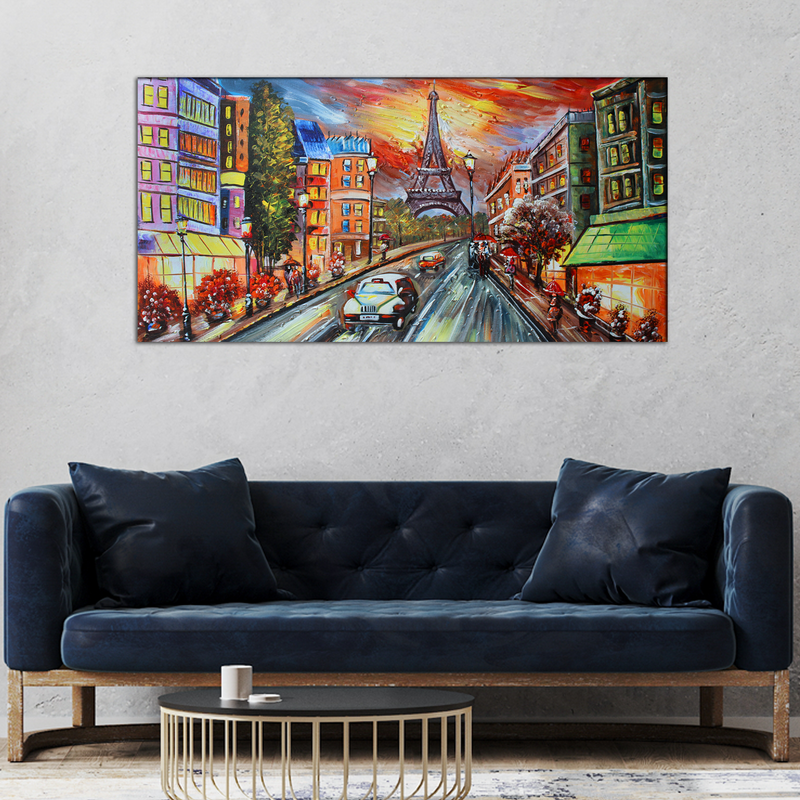 Paris Scenery Artistic Canvas Wall Painting