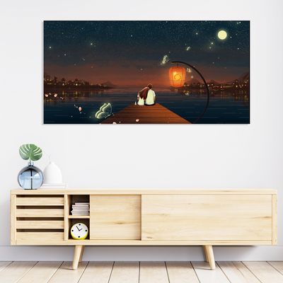 Couple Love Scenery Canvas Wall Painting