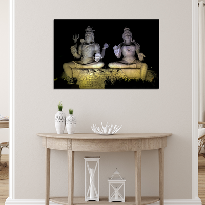 Lord Shiva And Goddess Parvati Canvas Wall Painting