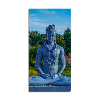 Lord Shiva Statue Print On Canvas Wall Painting