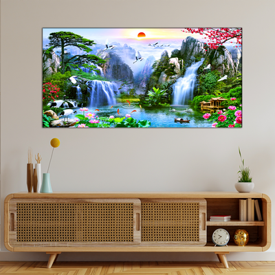 Mountain Waterfall Scenery Canvas Wall Painting