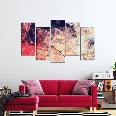 Minimalist Abstract Art Canvas Panel - With 5 Frames