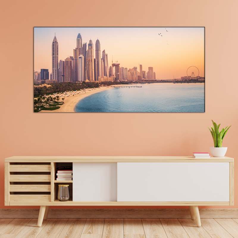 Dubai Buildings Panoramic View Canvas Wall Painting