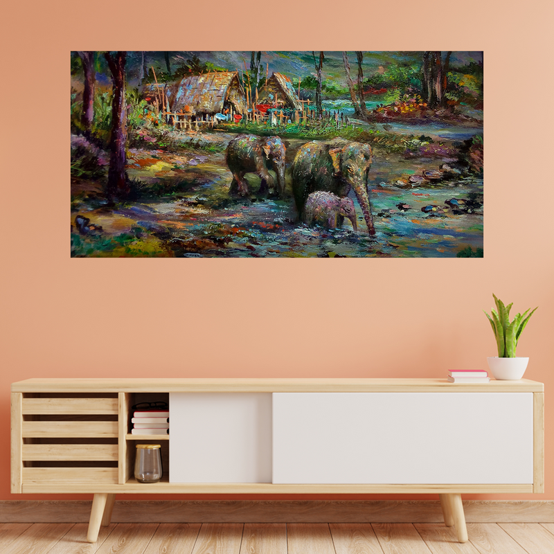 Elephant Painting Canvas Wall Painting