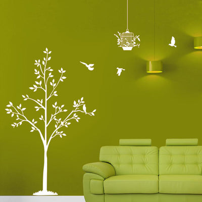 Cage & Tree Wall Sticker for Living Room Premium Quality Vinyl
