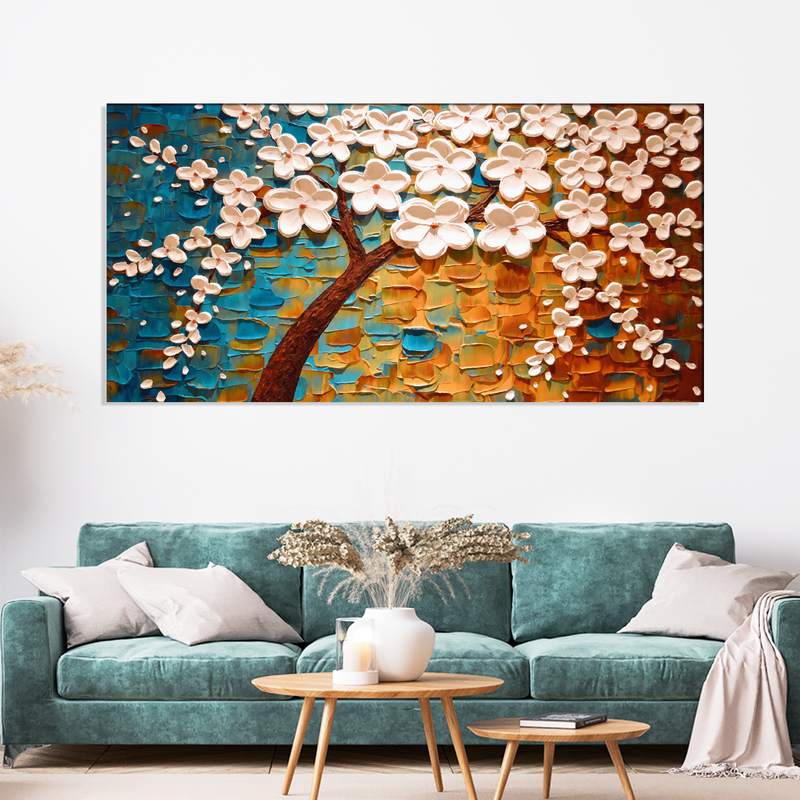 3-D Flower Abstract Canvas Wall Painting