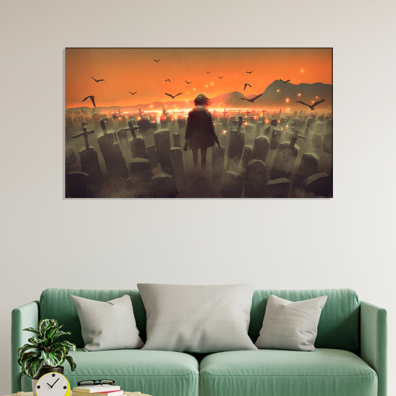Drunk Man In A Burial Sites Canvas Wall Painting