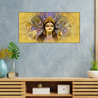Elegant Durga Maa Face Canvas Wall Painting