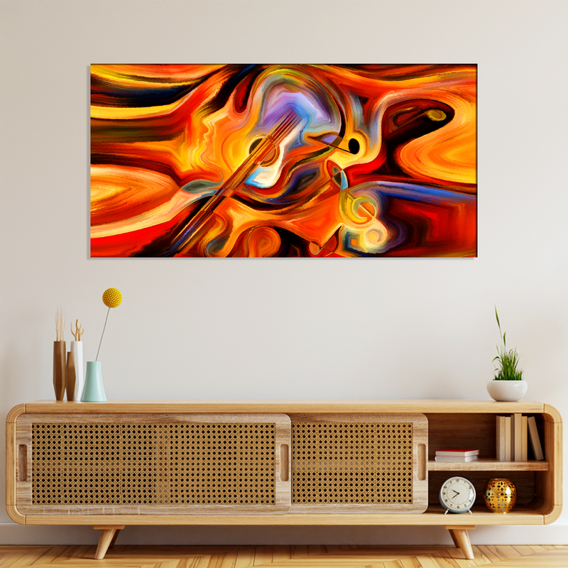 Abstract Guitar Canvas Wall Painting