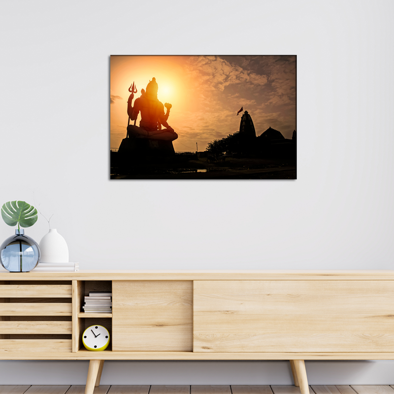 Lord Shiva Silhouette Canvas Wall Painting